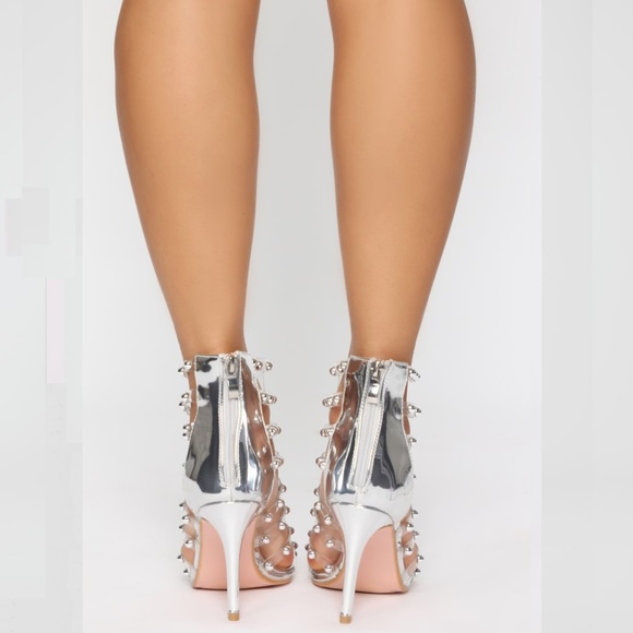 Host Pick!!!! Silver Studded Sandals - Picture 4 of 6